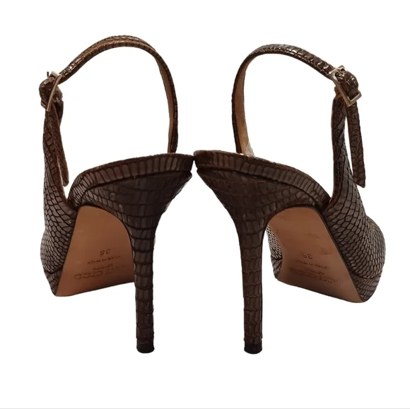 Jimmy Choo Elazer slingback peep toe sandals heels shoes - Picture 7 of 10